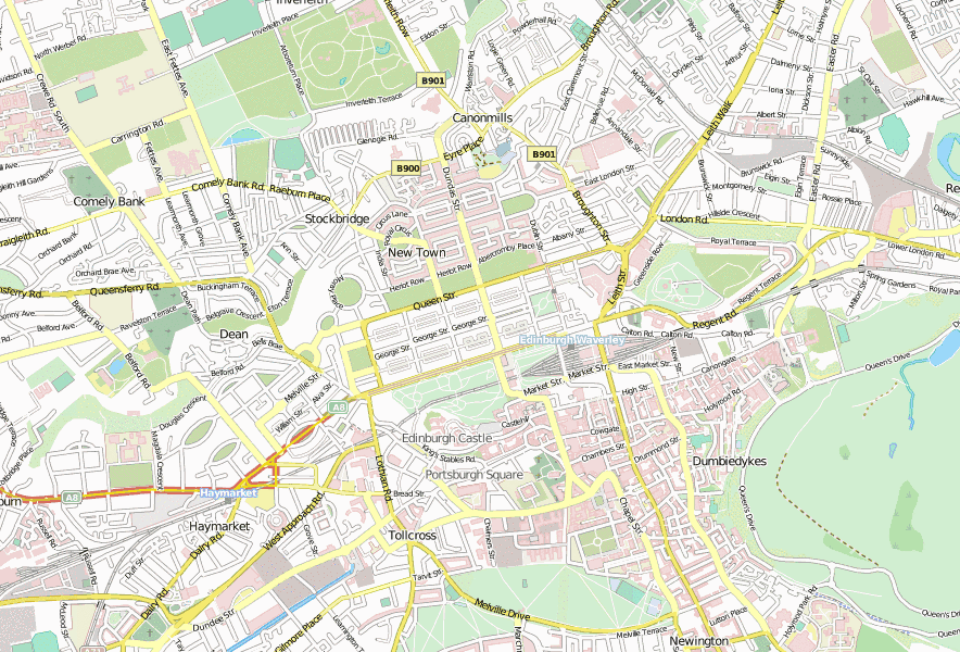 Stadtplan - Edinburgh: Attraktionen und Hotelbuchung